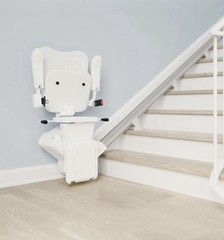 Atlas Liberty Straight Indoor Stair Lift, Foldable, Remote, 315 lb, White
