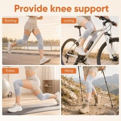 Mivoro Bamboo Knee Sleeve for – One Pair X-Large(91-116), Gray