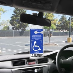 LotFancy Handicap Placard Holder, Ultra Transparent Disabled Pack of 2, clear