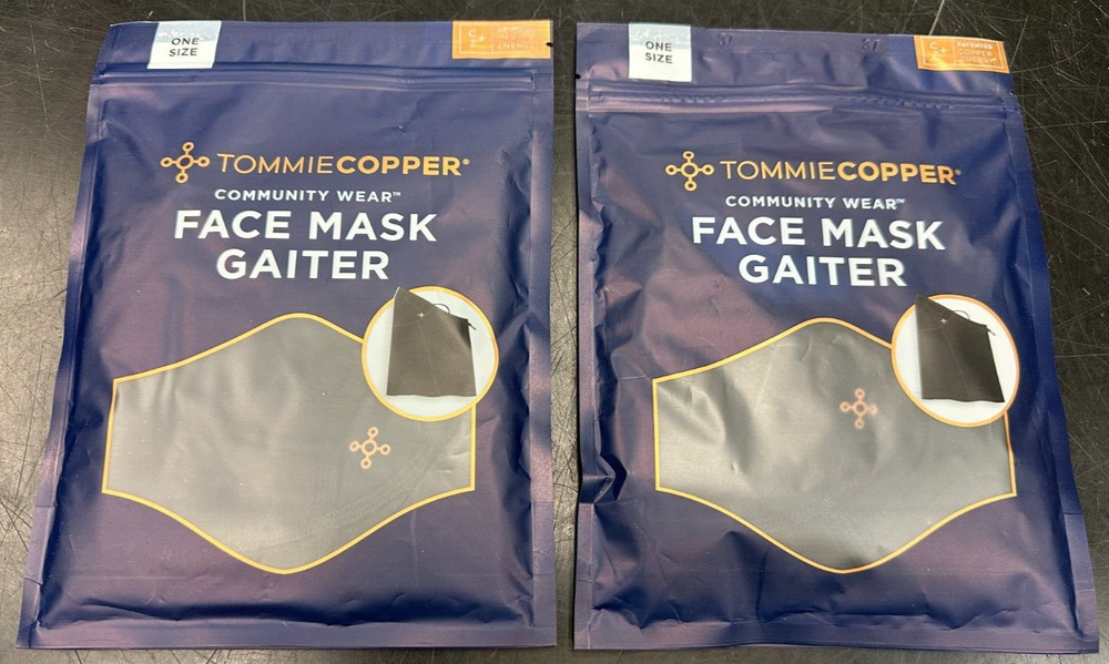 Lot Of 2 Tommie Copper Face Mask Gaiter Neck Covering Adjustable Double Layer