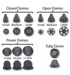 2 Packs of Closed Smokey Domes Medium For Phonak Hearing Aids. 20 Domes total.