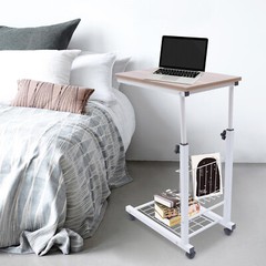 Adjustable Height Overbed Bedside Table Rolling Overbed Table Sofa Laptop Desk