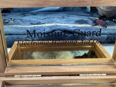 Moisture Guard Electronic Hearing Aid Dryer Wooded Box Working