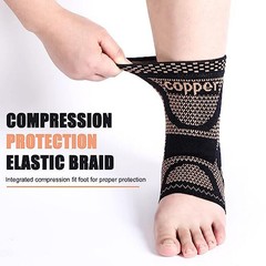Copper Infused Ankle Support Foot Pain Relief, Plantar Fasciitis, Sprained Ankle