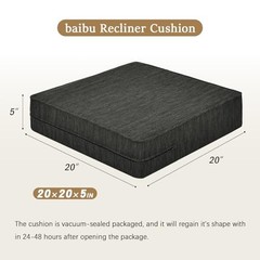 Extra Large Dual-Layer Gel Memory Foam Recliner Cushion, 20x20x5 Inch, Non-Slip,