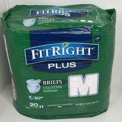 Fit Right Plus Briefs Size Medium Quantity 20 Anti-Leak Guard Sealed