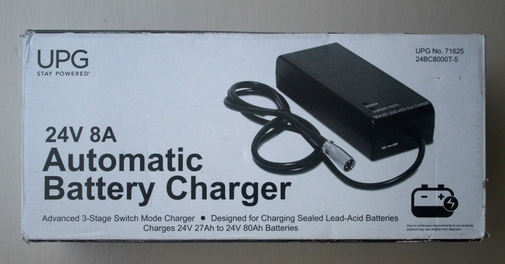 UPG 24 Volt 8.0 Amp XLR 24BC8000T-5 Automatic Battery Charger