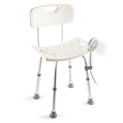 Dr. Kay’s Adjustable Height Shower Chair Seat for 1 Count (Pack of 1), Silver