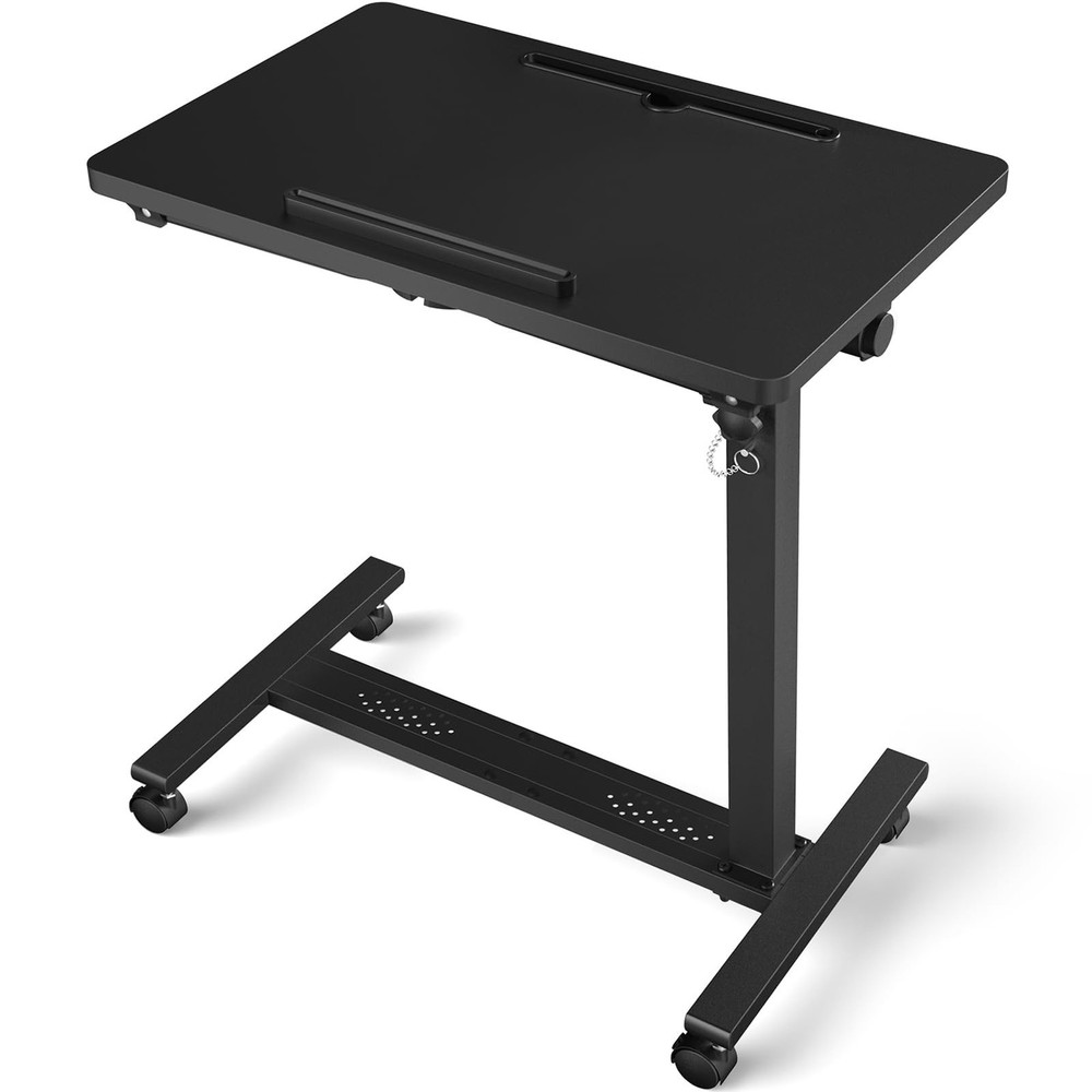 Adjustable Overbed Bedside Table, Hospital Bed Table with Wheels, Portable Ro…