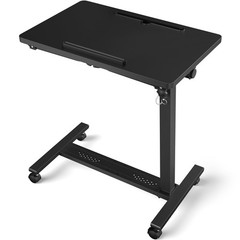 Adjustable Overbed Bedside Table, Hospital Bed Table with Wheels, Portable Ro…