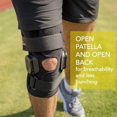 External Deluxe ROM Hinged Knee Brace with Compression Wrap and Open Patella