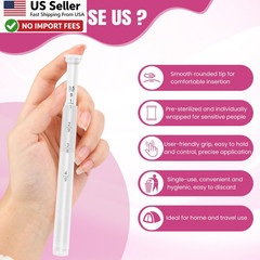 60 Pack Vaginal Suppository Applicator Disposable Threaded Tip Lubricant Gel