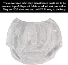 Adult Vinyl Waterproof Pull-On-Cover Incontinence Pants [Pack of 3] Extra Waterp