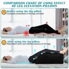 Wedge Pillow for Sleeping – Inflatable Leg Elevation Medium, Black