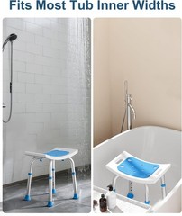Shower Chair Inside Shower 400 lbs Adjustable Shower Stool W/ Suction Feet