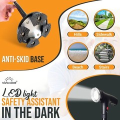 Refurbished Walking Cane with Light & Alarm – Foldable Adjustable – Size M