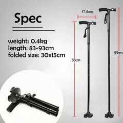 New Folding Walking Cane with LED Light Adjustable Walking Stick