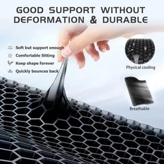 19×19″ Gel Seat Cushion, Extra Large Pressure Relief Chair Pad for Home Office C