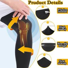 2 Pairs Full Leg Compression Sleeves Men Women Knee Long Support Anti Slip Sport
