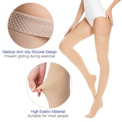 Gradient Compression with Silicone Band Unisex 20-30mmHg Best for Varicose Vein