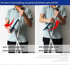 Folding Lightweight Walking Stick Cane with Seat Foldable Golf A-Classic-Blue