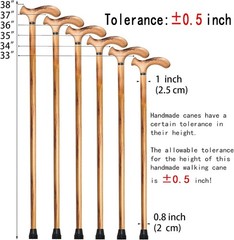 Wooden Walking Cane 37 Inch Height Adjustable Beechwood Support Mobility Aid …