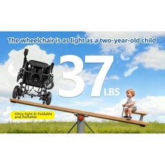 37 LBS Lightweight Carbon Fiber Electric Wheelchairs for Adults, 30 Miles Long