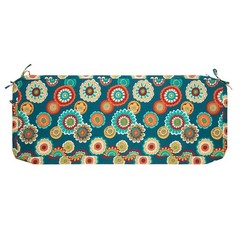 Magpie Fabrics Patio Bench 48″ W x 18″ D x 3″ H (1 Pack), A Floral Green