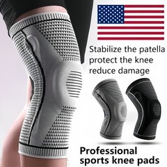 1 Pair Compression Knee Support Brace Patella Joint Pain Arthritis Relief Sleeve