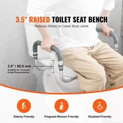Elevated Toilet Seat, 3.5″ Increase in Height, Supports up to 300 lbs