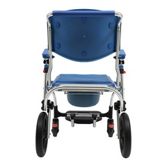 Commode Wheelchair Multifunctional Shower Commode Wheelchair With Armrests Blue