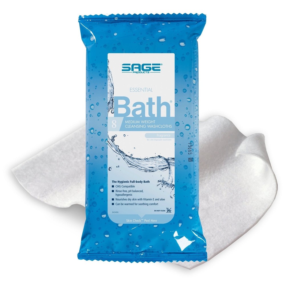 Sage BATH Single Use Cleansing Cloths ( 3 packages ) 24 Cloths
