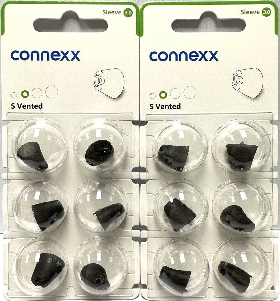 2 Pack S Vented Connexx Sleeve 3.0. Fits Signia Rexton Widex Miracle Ear. Small.