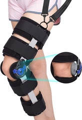 Hinged ROM Knee Brace Post Op Knee Brace Adjustable Knee Immobilizer Support wit