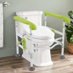 Carbon Steel Safety Toilet Rail Adjustable Frame for Handicap Elderly Max.330Lbs