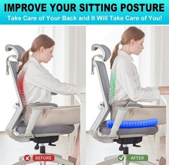 1.65” Gel Seat Cushion for Long Sitting – Breathable Pain Relief Comfort