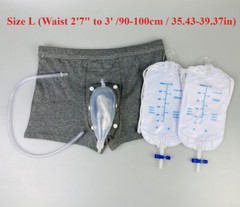 Male Wearable Elastic Waistband Pants Urinal Bag Silicone Urine Funnel Collector