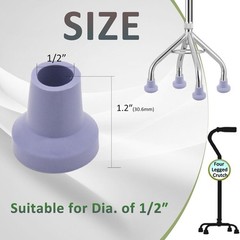 1/2′, 3/4′, 7/8′ Walking Cane Tips 4 Pack Set, No-Slip Quad Cane Replacement …