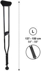 Underarm Crutches for Adults with Padded Handle (X2 Units, Size L), Height Adjus