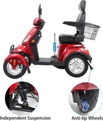 Heavy Duty 4-Wheel Mobility Scooters 31 Miles 3-Speed 800W 500lbs Capacity Green