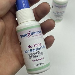 2 – 2oz Safe n Simple No-Sting Skin Barrier Film No Alcohol Bottle Exp 12/2027