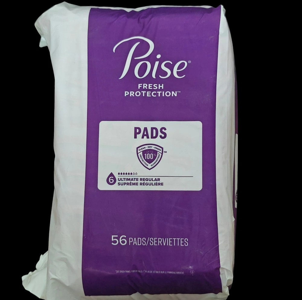 Poise #6 Ultimate Surpreme Pads Regular Length 56 count New in Package