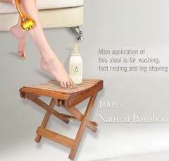 Elegant and Eco-Friendly Bamboo Shower Stool – Fully Assembled, 150 lbs Capacity
