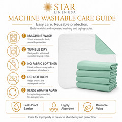 2 – 36 x 34 Bed Pad Washable Incontinence Reusable Underpad Absorbent Holds 10oz