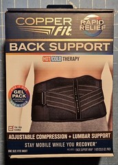 Copper Fit Rapid Relief Back Support 3/1 Hot/Cold Therapy Unisex One Size