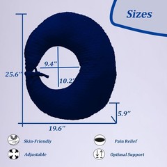 Portable Dark Blue Donut Pillow for Women – Ideal for Butt Surgery Recovery