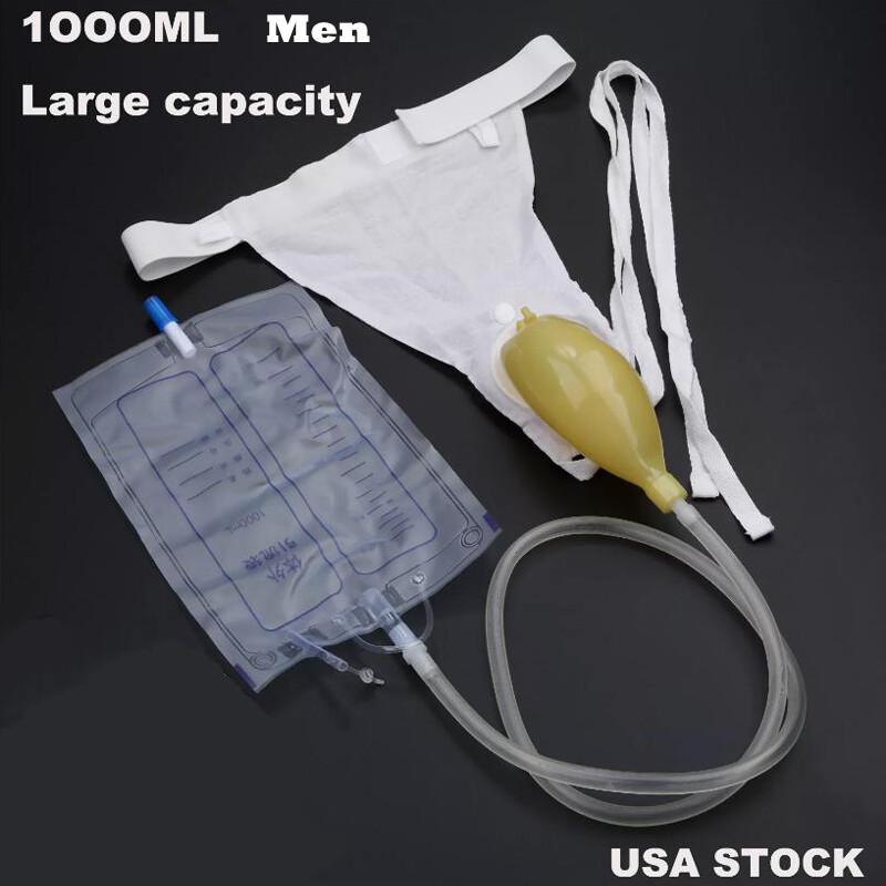 Male. Wearable Incontinence Pants Urinal Leg Bag Silicone Urine Funnel Collector