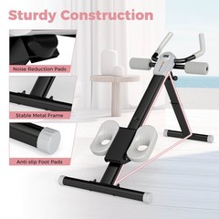 Adjustable Abdominal Trainer w/ Elbow Support Knee Protection and LCD Monitor