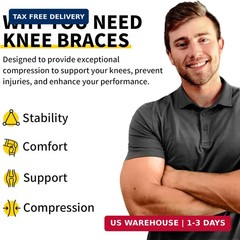 CAMBIVO 2 Pack Knee Braces for Women & Men, Knee Compression Sleeves for Knee Pa