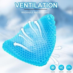 Gel Seat Cushion Long Sitting 16.5x 14.5 x 2.4in Extra Thick＆Soft Gel Cushion
